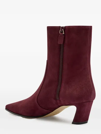 Stuart Weitzman Stassi 50 Suede Ankle Boots In Red