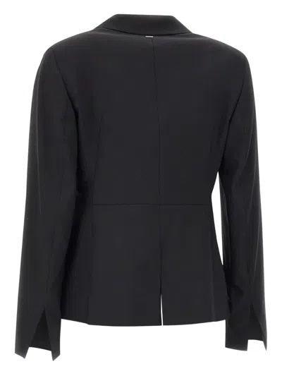 Hugo Boss Tailored Jacket Notched Lapels Front Pockets In Black