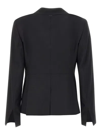 Hugo Boss Tailored Jacket Notched Lapels Front Pockets In Black