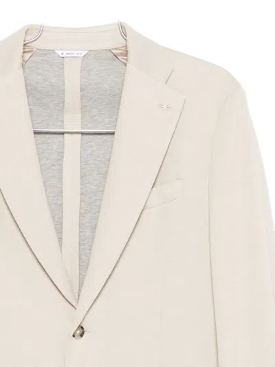 Manuel Ritz Two-button Patch-pocket Blazer In Neutral