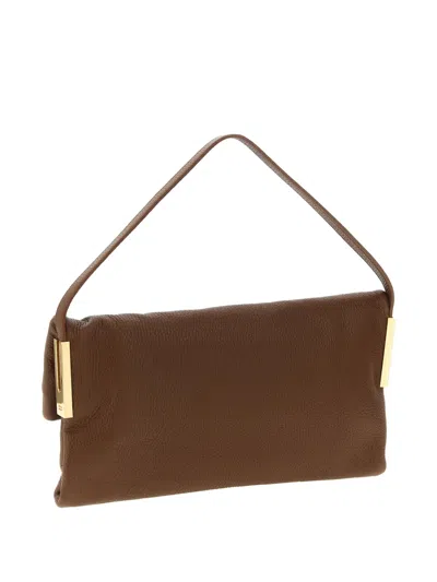 Elisabetta Franchi Signature Shoulder Bag Top Handle In Brown