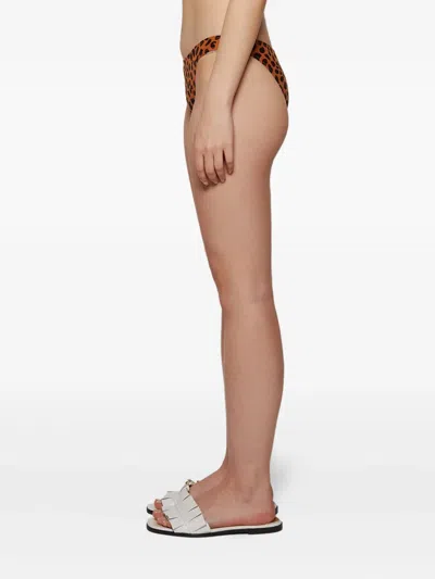 Tropic Of C Leopard-print Low Bikini Bottom In Orange