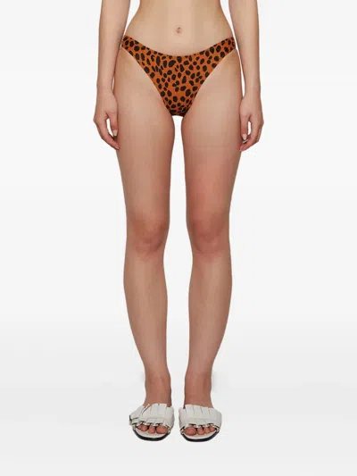 Tropic Of C Leopard-print Low Bikini Bottom In Orange