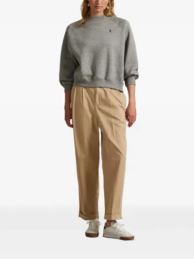 Polo Ralph Lauren Crew Neck Knit Sweater In Gray