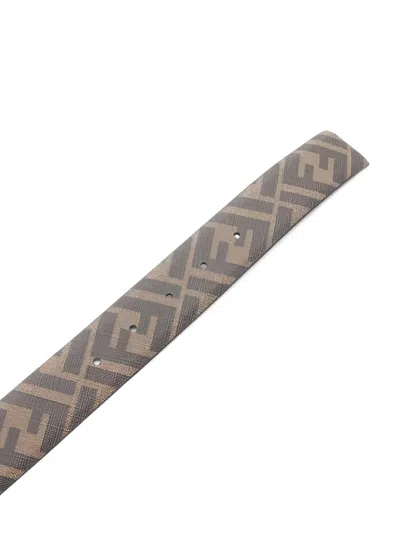 Pre-owned Fendi 20s Ff-logo Buckle Belt In Black