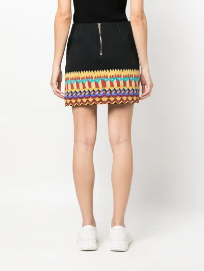 La Doublej Geometric-print Cotton-twill Miniskirt In Multi