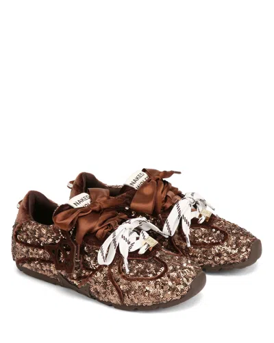 Naked Wolfe Adored Brown Sequin In Brown