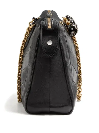 Valentino Garavani  Garavani Panthea Shoulder Bag In Nappa Leather With Chevron Pattern Wom In Black