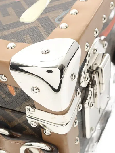 Pre-owned Fendi 10s Zucca Tool-print Tote Bag In Brown