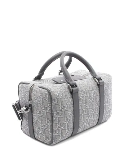 Pre-owned Dior Monogram-pattern Leather Bag In Gray