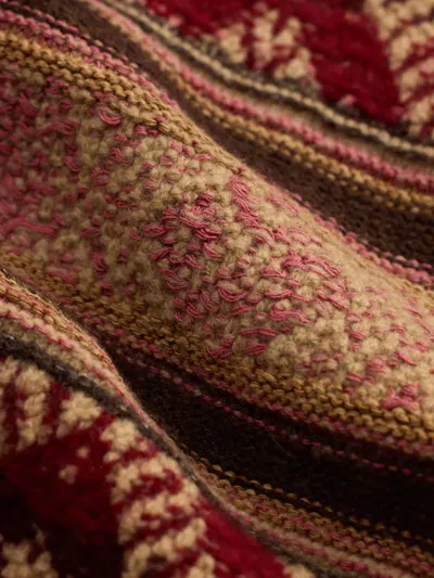 Rrl Shawl-collar Patterned Cardigan In Brown