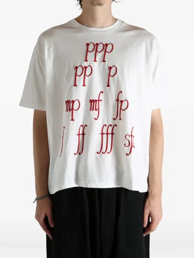 Bode Men White Cotton Oversize Composer T-shirt In White