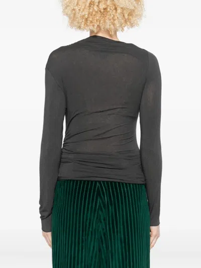 垂坠侧褶饰毛衣