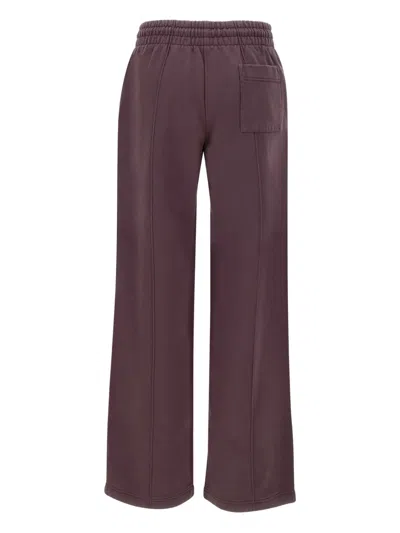 Casablanca Purple Dragonfly Floral Open Hem Sweatpants In Burgundy