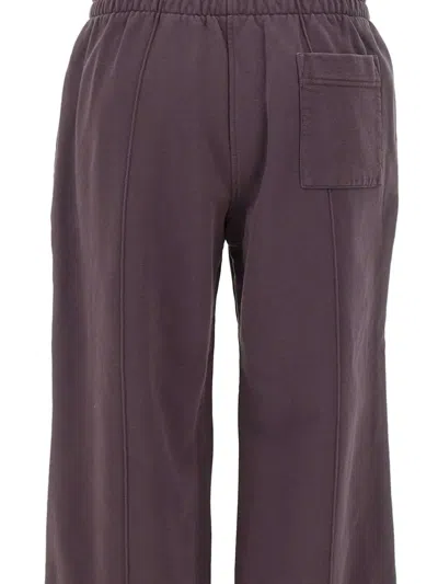 Casablanca Purple Dragonfly Floral Open Hem Sweatpants In Burgundy