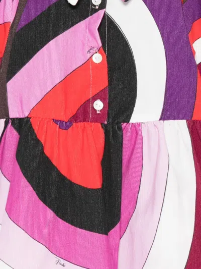 Pucci Junior Abstract-print Collared Dress In Multi