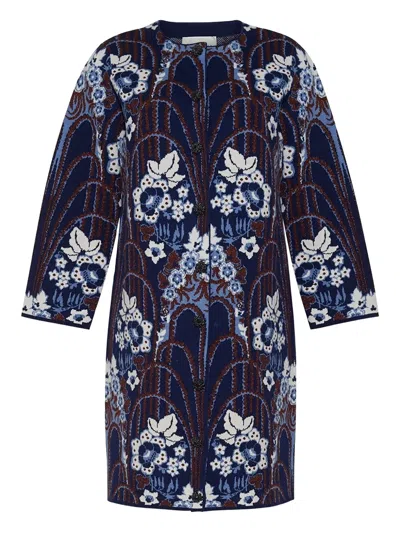 VICKY 花卉嵌花开衫