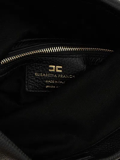 Elisabetta Franchi Signature Shoulder Bag Top Handle In Black