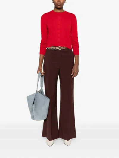 Alpha Studio Button-front Cardigan In Red