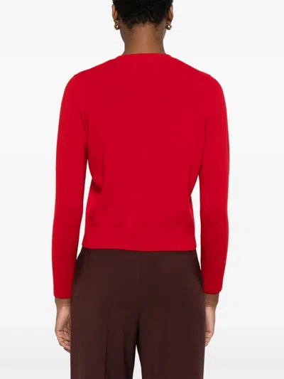 Alpha Studio Button-front Cardigan In Red