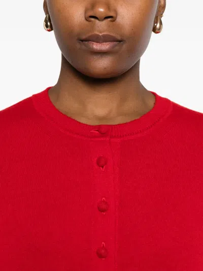 Alpha Studio Button-front Cardigan In Red