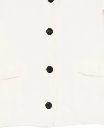 Max & Moi Chain-trimmed Button-up Jacket In White