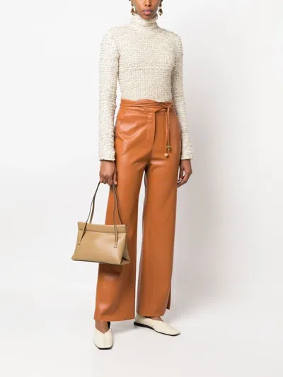 Wandler Joanna Leather Tote Bag In Brown