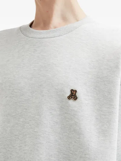 Izzue Teddy Bear-embroidered Crew-neck Sweatshirt In Gray