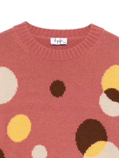 Il Gufo Circle-pattern Sweater In Pink
