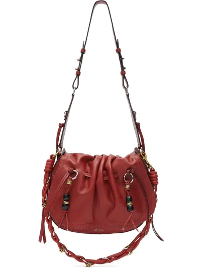 Isabel Marant Pleated Drawstring Shoulder Bag In Red