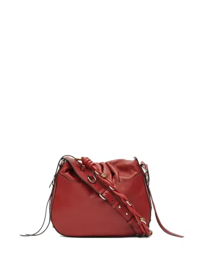 Isabel Marant Pleated Drawstring Shoulder Bag In Red