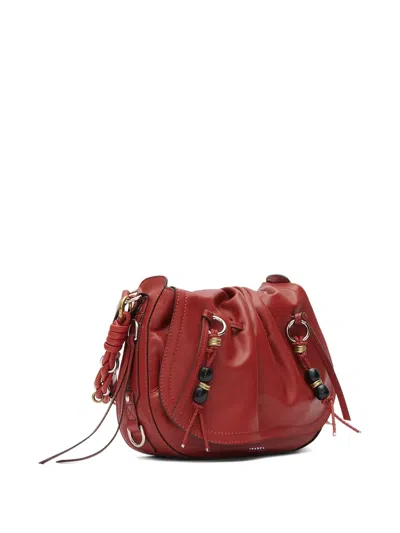 Isabel Marant Pleated Drawstring Shoulder Bag In Red