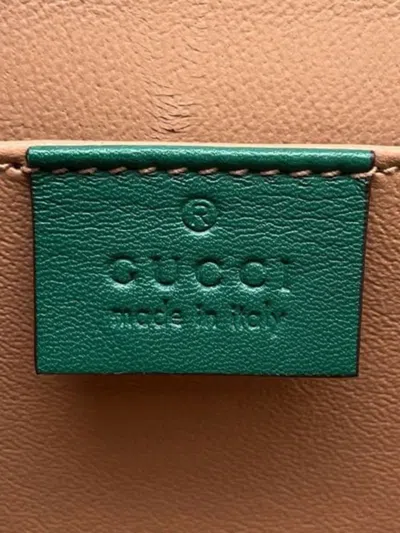 Pre-owned Gucci 2016-2025 Mini Patent Sylvie 1969 Top Handle Bag Satchel In Green