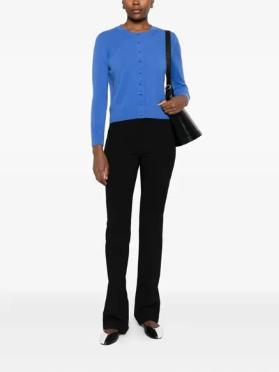 Alpha Studio Buttoned Wool Cardigan In Black