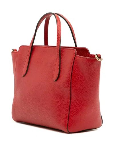 Pre-owned Gucci 2016-2025 Mini Leather Swing Satchel In Red