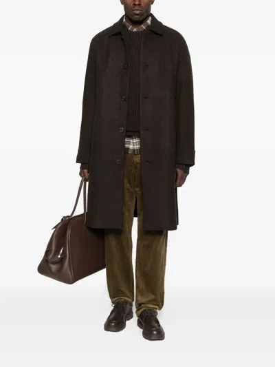 Les Deux Raglan-sleeve Button Coat In Brown