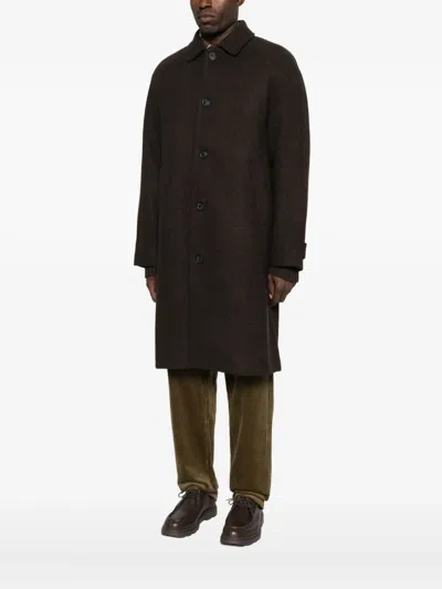 Les Deux Raglan-sleeve Button Coat In Brown