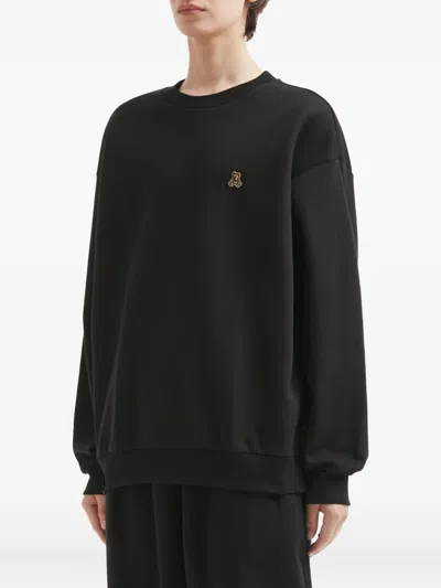 Izzue Teddy Bear-patch Sweatshirt In Black