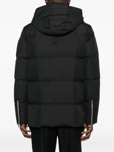 Moose Knuckles Hooded Puffer Jacket In Black