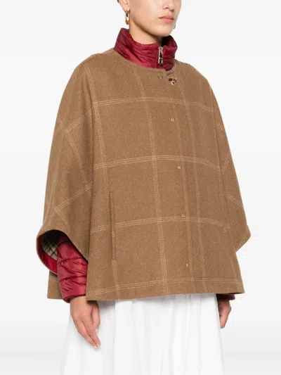 Fay Layered Beige Wool-blend Jackets In Brown