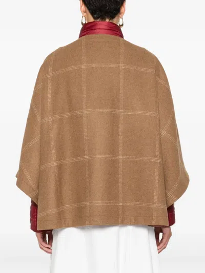 Fay Layered Beige Wool-blend Jackets In Brown