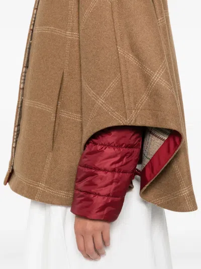 Fay Layered Beige Wool-blend Jackets In Brown