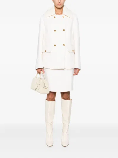 P.a.r.o.s.h Double-breasted Wool Jacket In Neutral