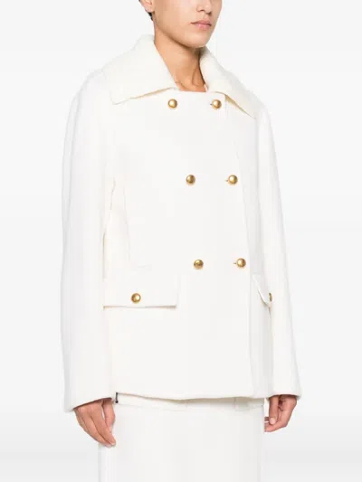 P.a.r.o.s.h Double-breasted Wool Jacket In Neutral