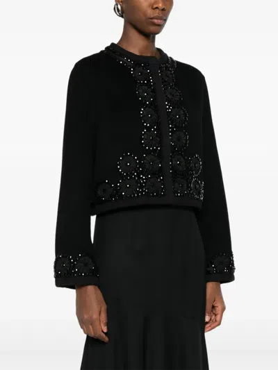 P.a.r.o.s.h Bead-embellished Jacket In Black