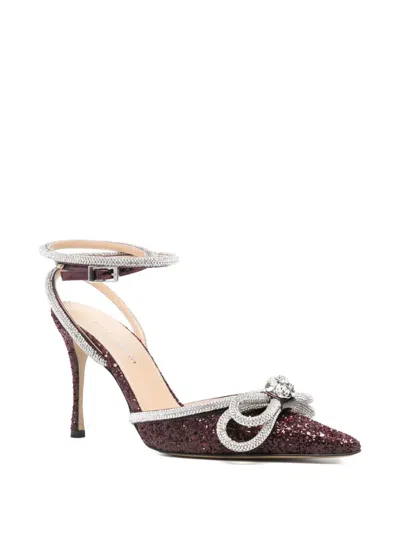 Mach&mach Red Pumps With Glitter And Crystal Accents In Red