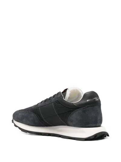 Philippe Model Tour Low Sneakers In Blue Suede And Fabric In Blue