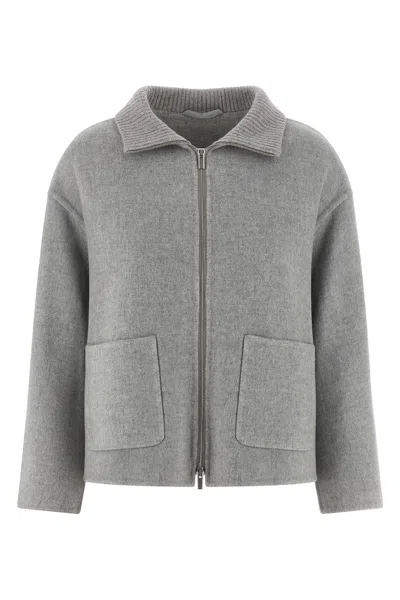 Peserico Double Cloth Jacket In Gray
