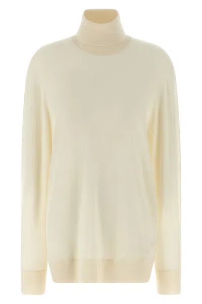 The Row Ivory Cashmere Lizzy Sweater In Multi