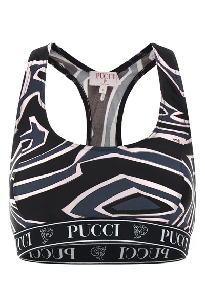 Pucci Geometric Racerback Top For Modern Style In Black